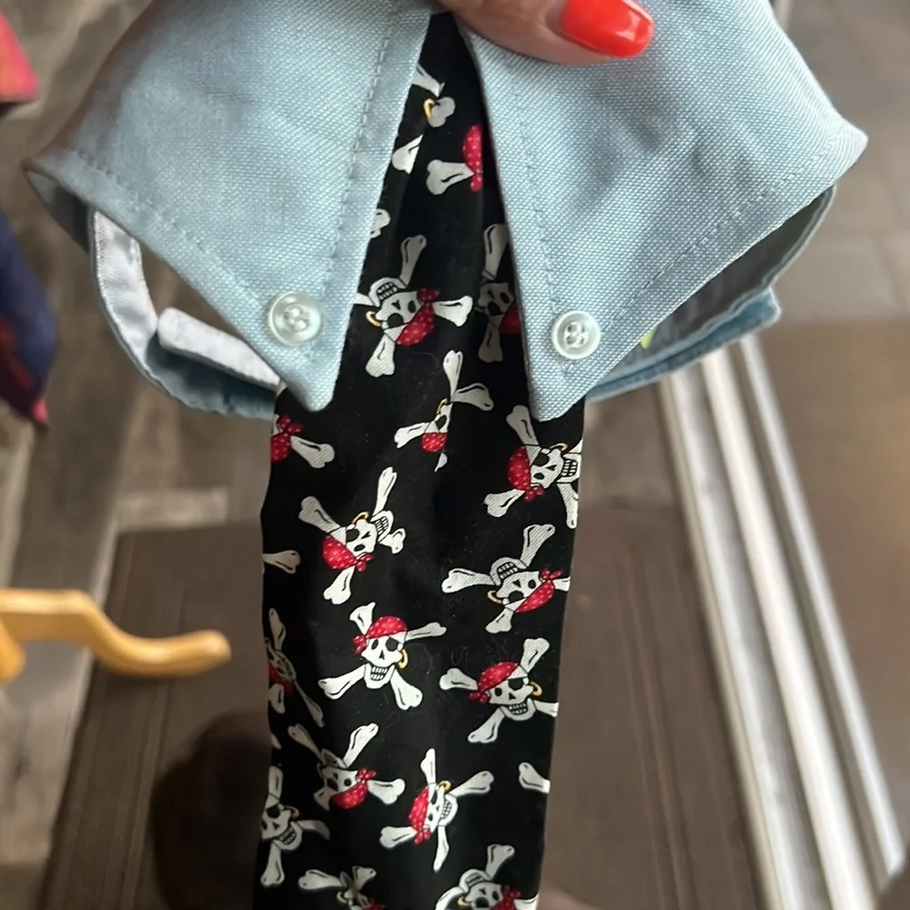 PETEYDESIGNS Dog pirate print Tie/NWT - Picture 8 of 10